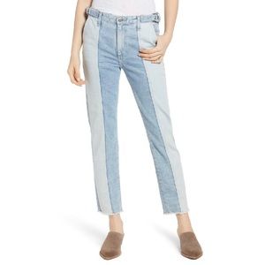 AG Isabelle Paneled Straight Jeans in Infamous